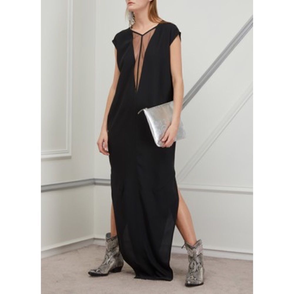 Rick Owens Black Plunge-Strap Maxi Dress